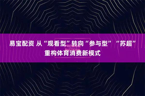 易宝配资 从“观看型”转向“参与型” “苏超”重构体育消费新模式